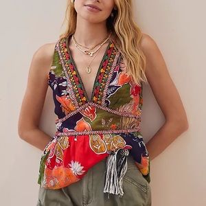 NWT, Anthropologie, VERB Floral Embroidered Tank